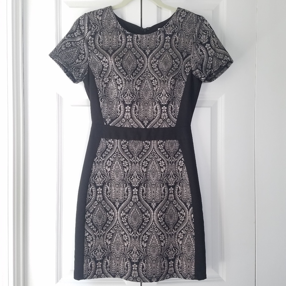 Rhyme Los Angeles Metallic Paisley Cocktail Dress